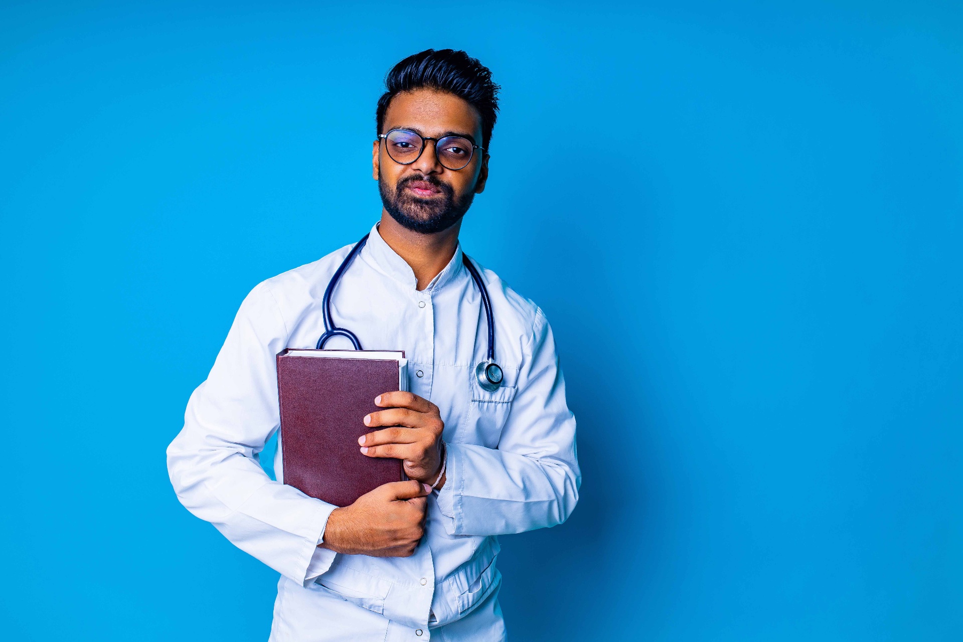 Indian medical student studying